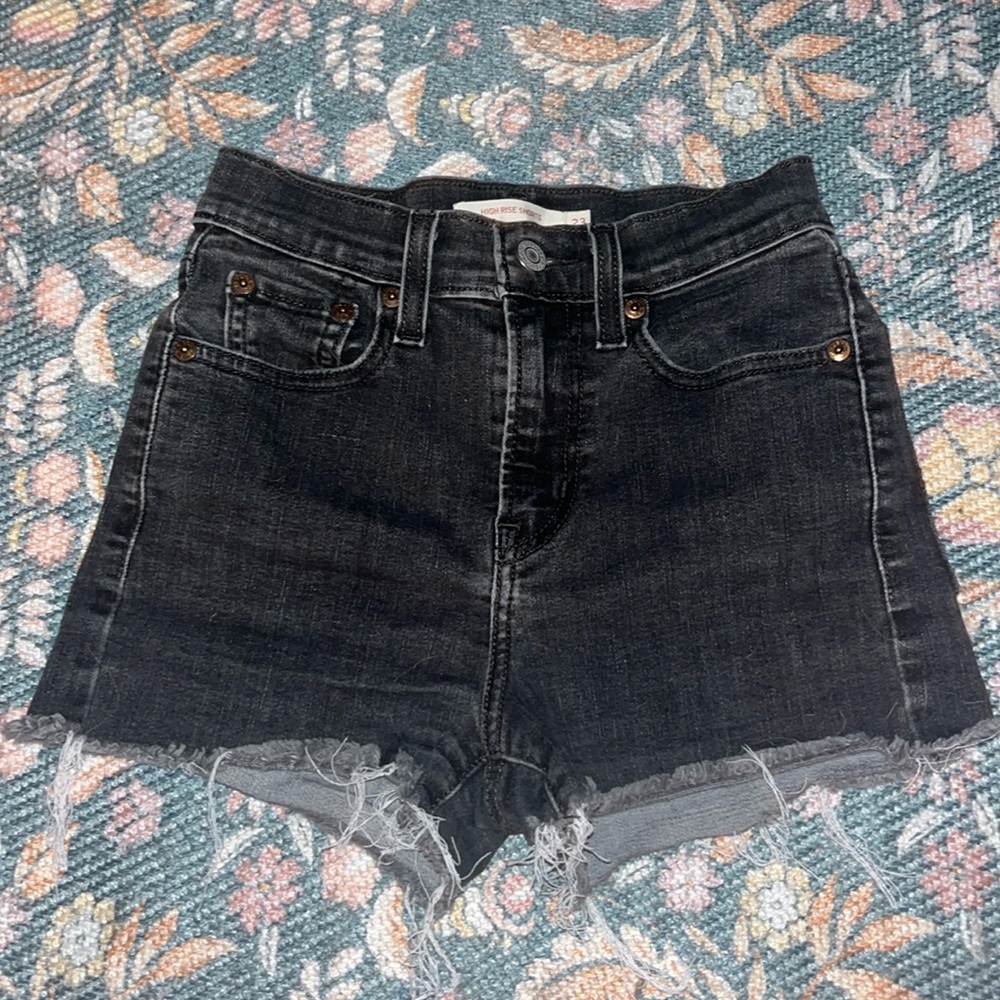 Womens, black, levi shorts, size- 23
